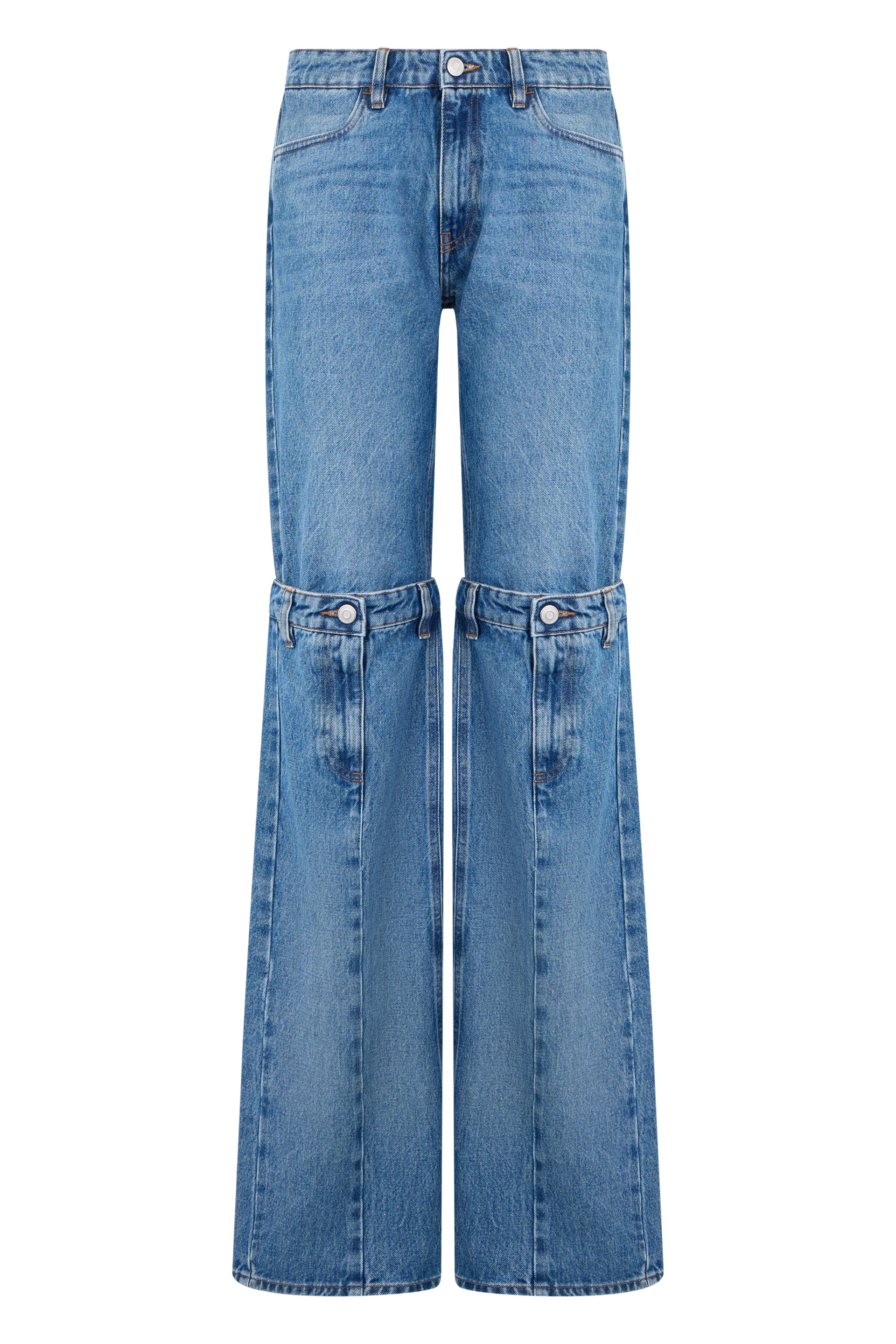 Wide Leg Denim Jeans with Unique Side Details