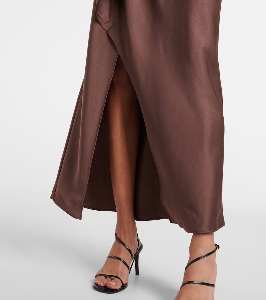Talita draped satin wrap dress
