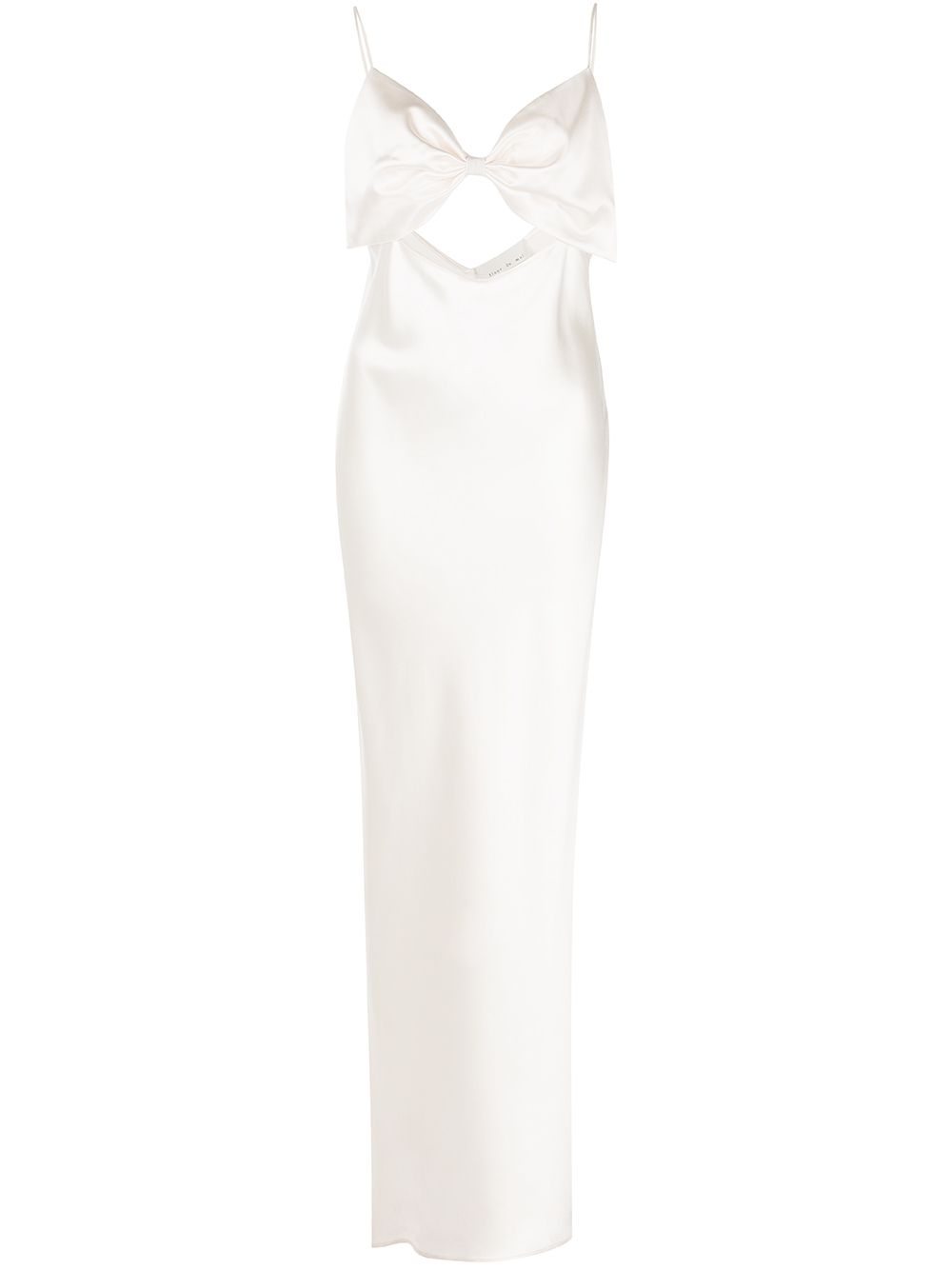 Bow-embellished silk slip dress - White