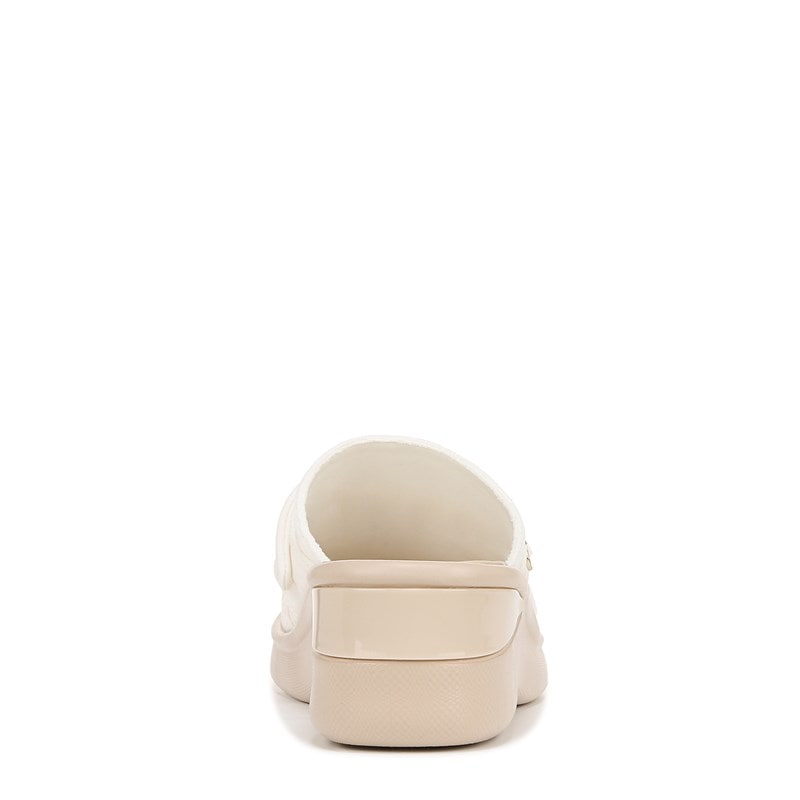 Women's Smile Wedge Sandals (White Fabric)