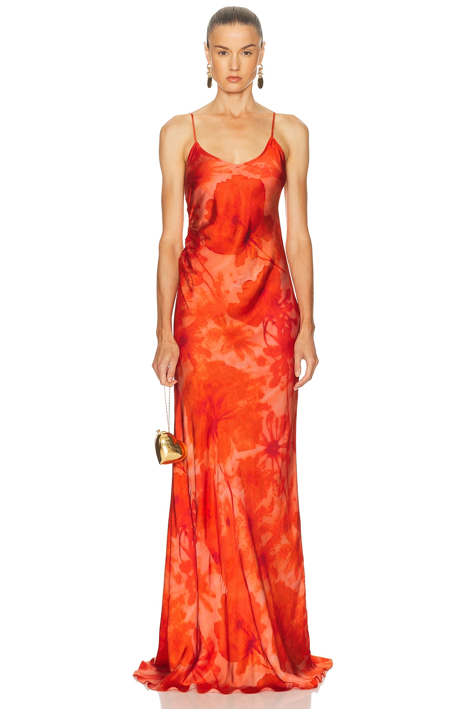 Alejandra Alonso Rojas Ruched Slip Gown in Red Print.  6 also in