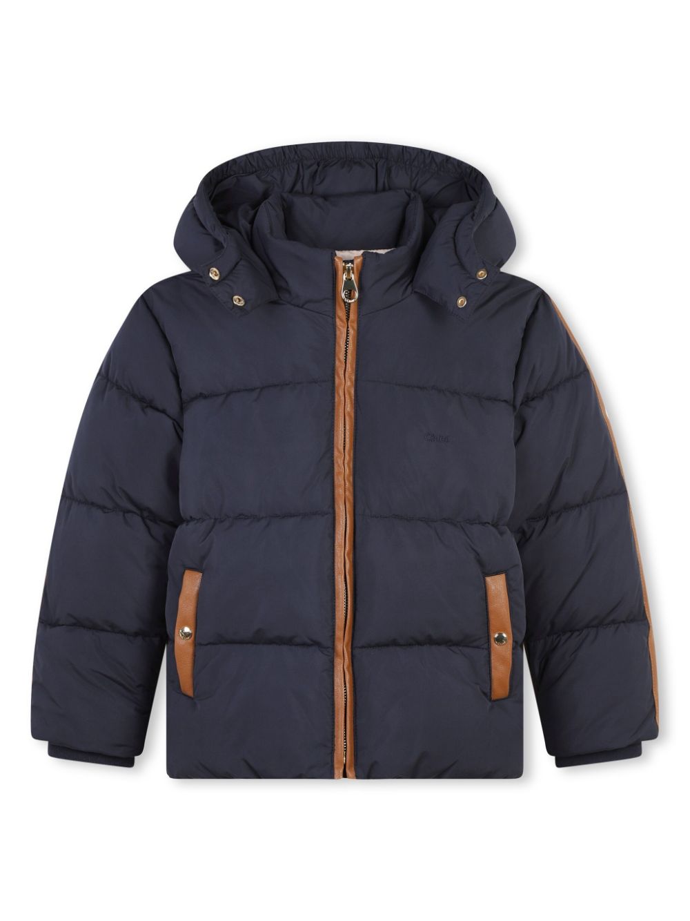 Contrasting details puffer jacket - Blue