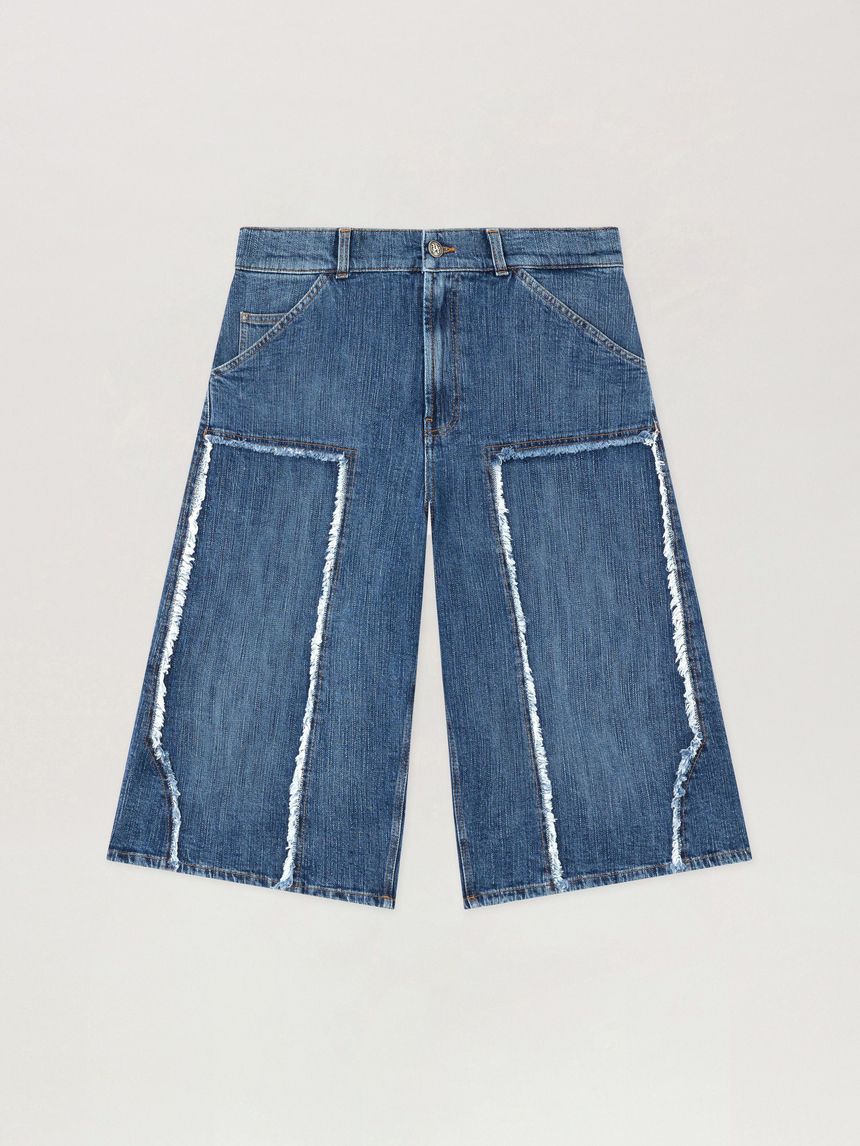 Curved Logo Skater Shorts Man  Medium Blue Medium Blue