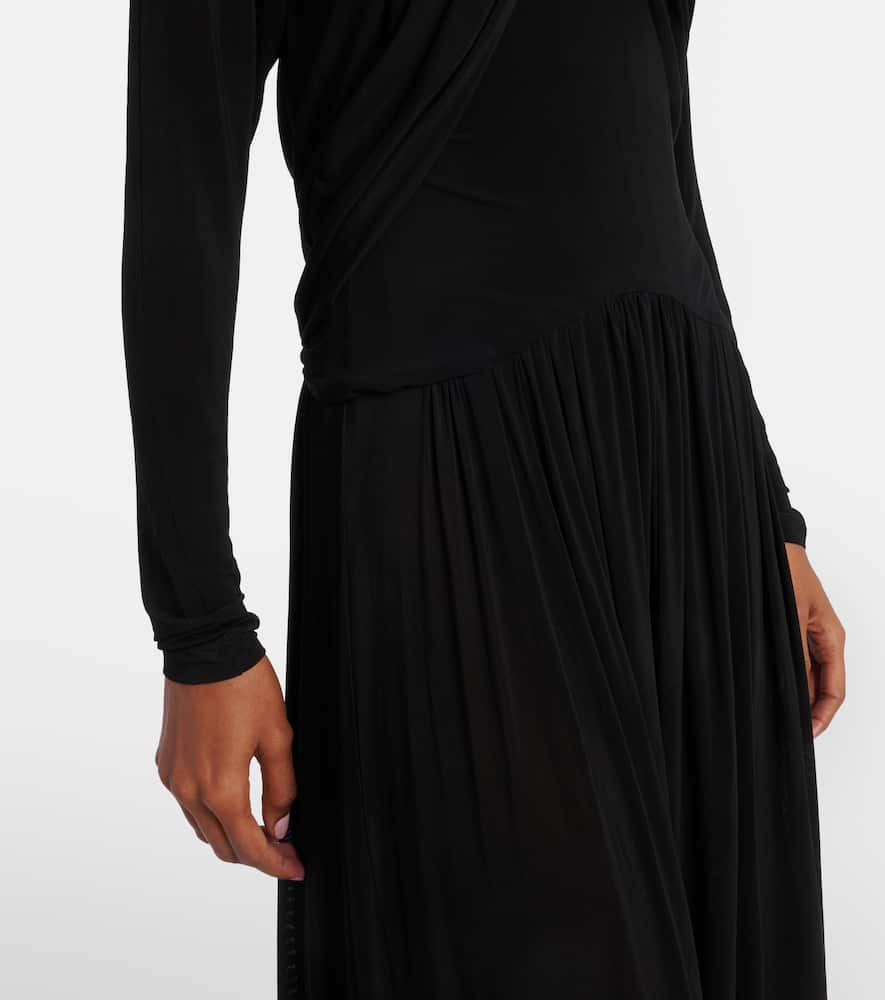 Galina draped gathered jersey maxi dress