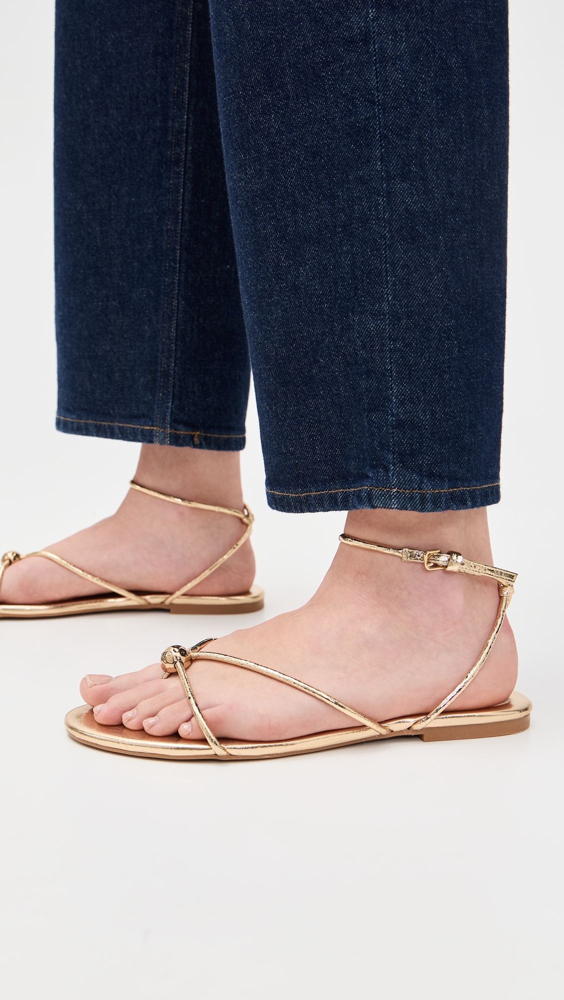 Dolce Vita Kenley Sandals Gold Distressed Leather