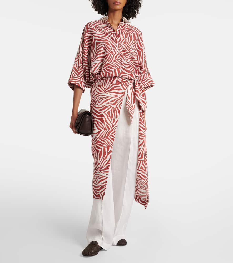 Linen wide-leg pants