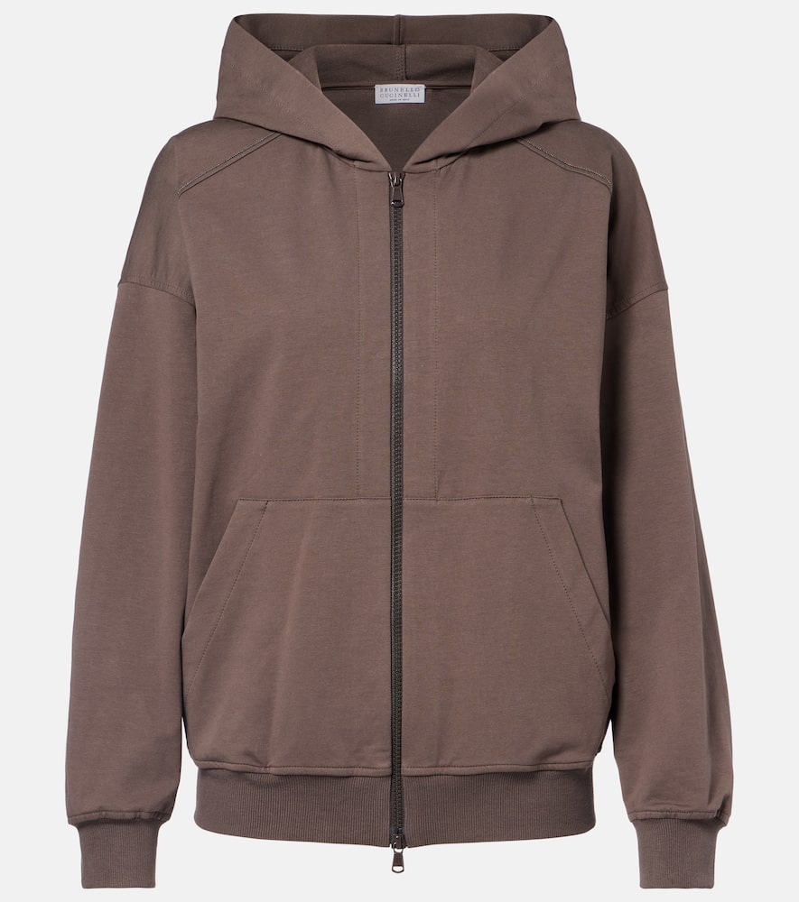 Monili cotton zip-up hoodie