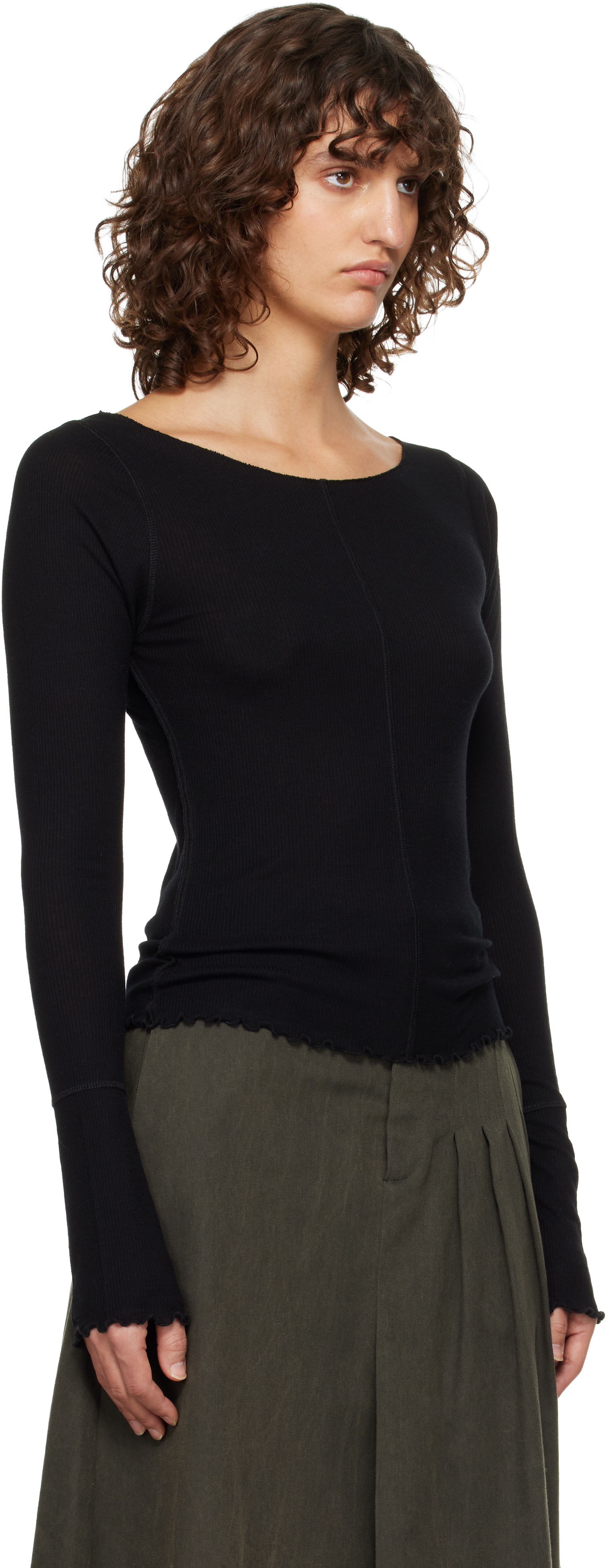 Black LS Flatlock T-shirt