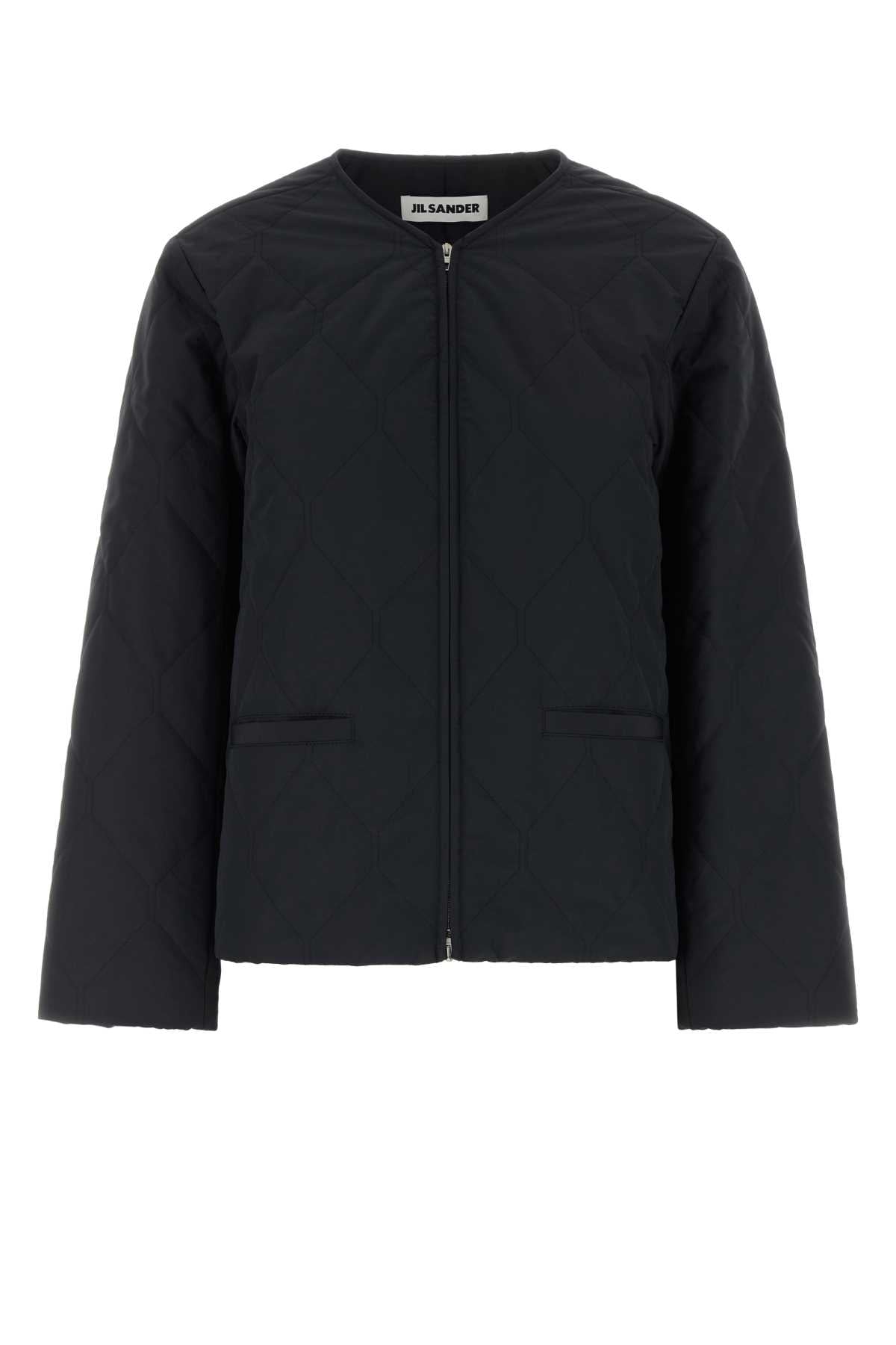 Quilted Polyester Down Jacket — Black