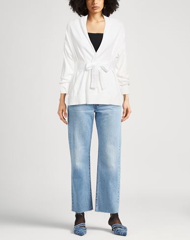 Woman Cardigan White Size 4 Cotton