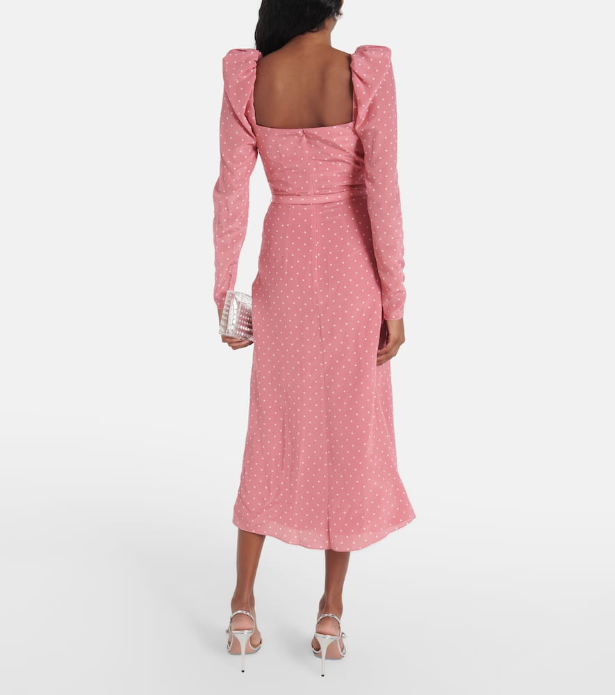 Polka-dot silk maxi dress