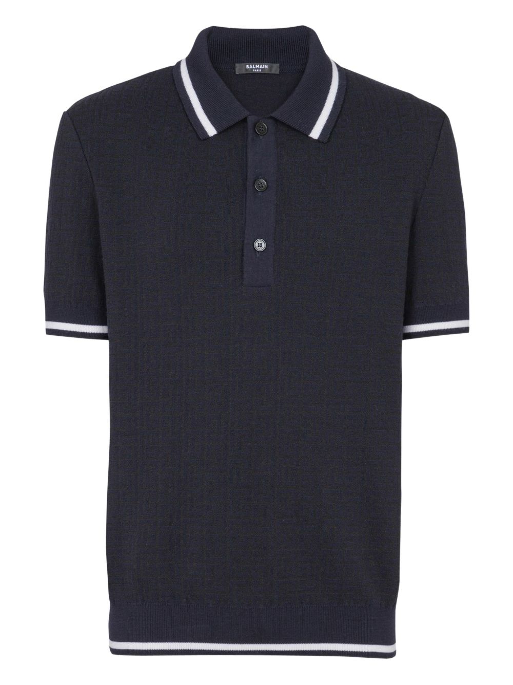 Monogram-pattern polo shirt - Blue