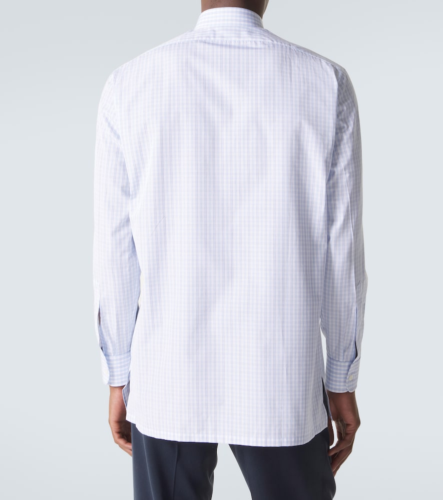 Checked cotton poplin shirt