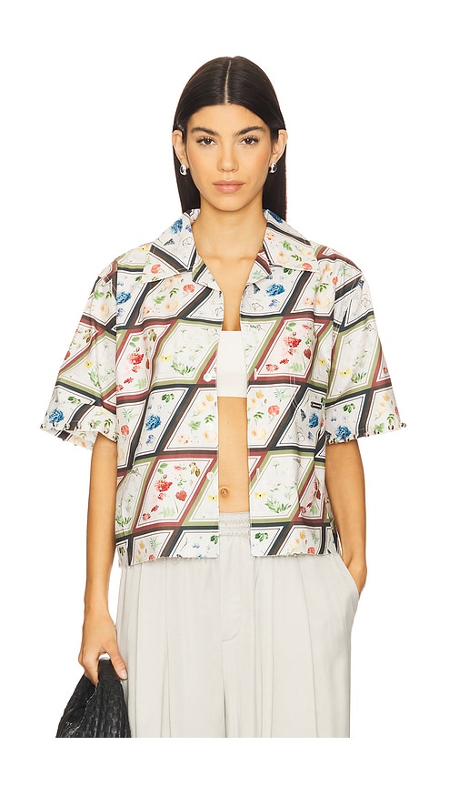 PRIVATE POLICY Cropped Camp Shirt in Ivory. Größe XS. Also in L