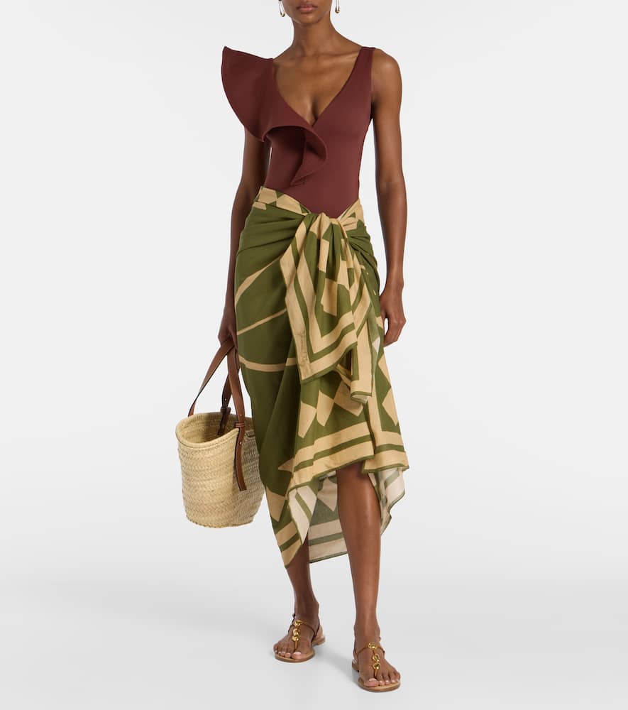 Cotton printed beach cover-up