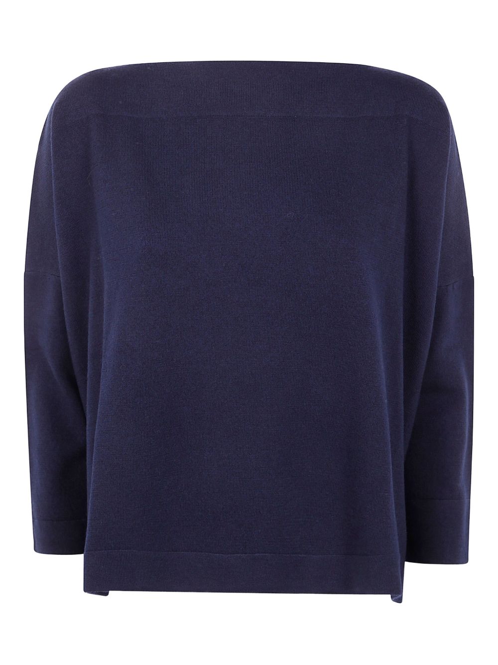 Boat-neck wool sweater - Blue