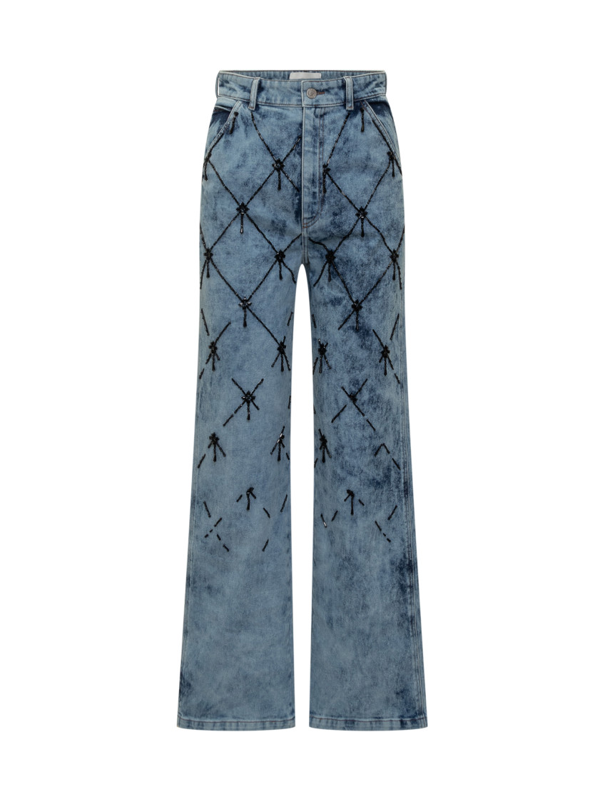 Blue Straight High Rise Jeans