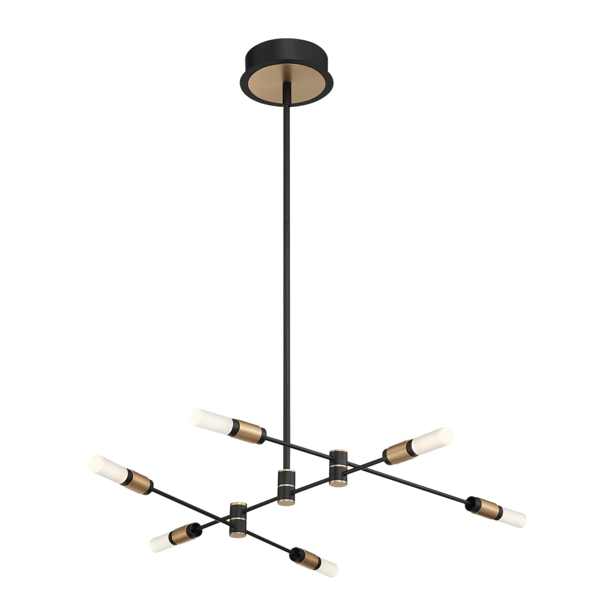 Deep Black Brass LED Chandelier from the Albany Collection