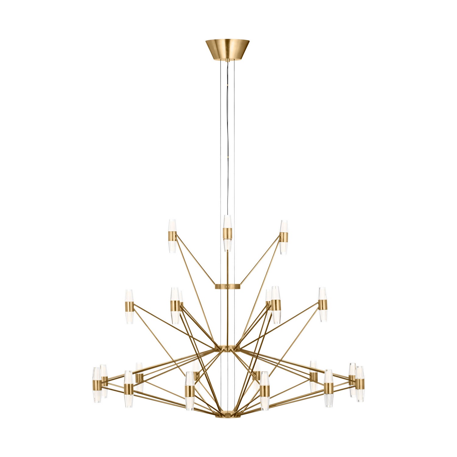 Natural Brass LED Chandelier from the Lassell Collection