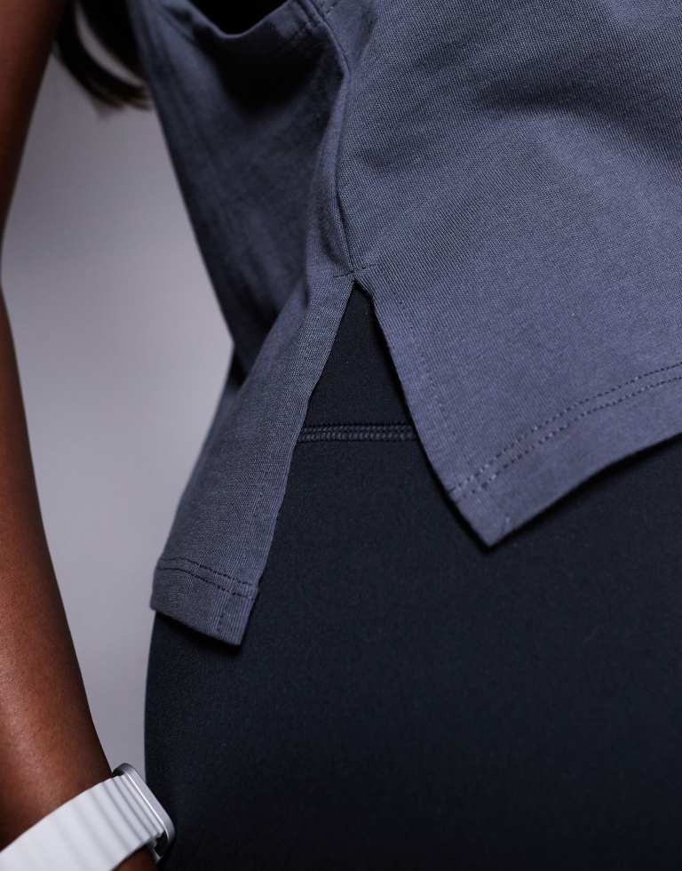 4505 Womens drop armhole cropped cotton vest with quick dry finish in iron grey - X-Sma