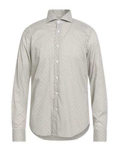 Man Shirt Light green Size 15 ½ Cotton, Elastane