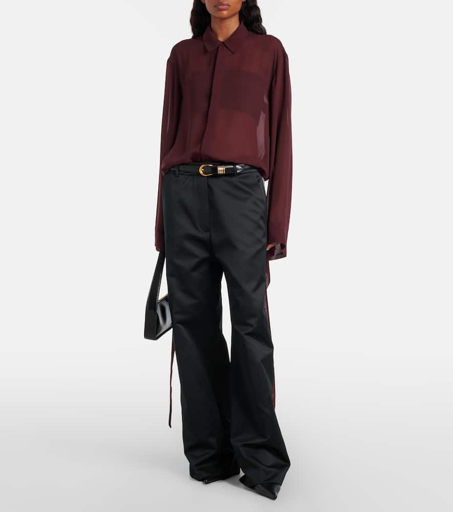 Brickell satin wide-leg pants