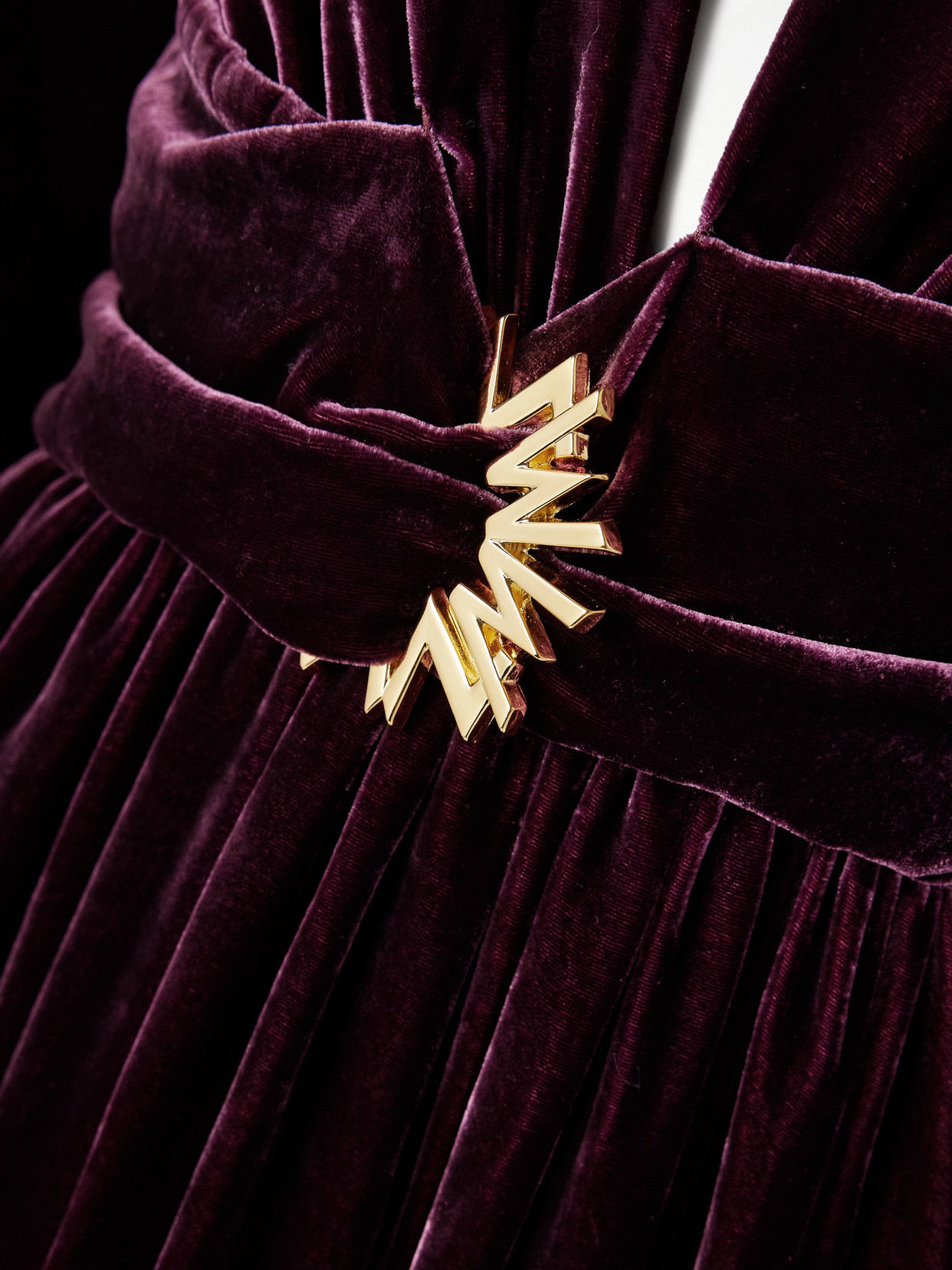 Embellished Velvet Gown - Purple