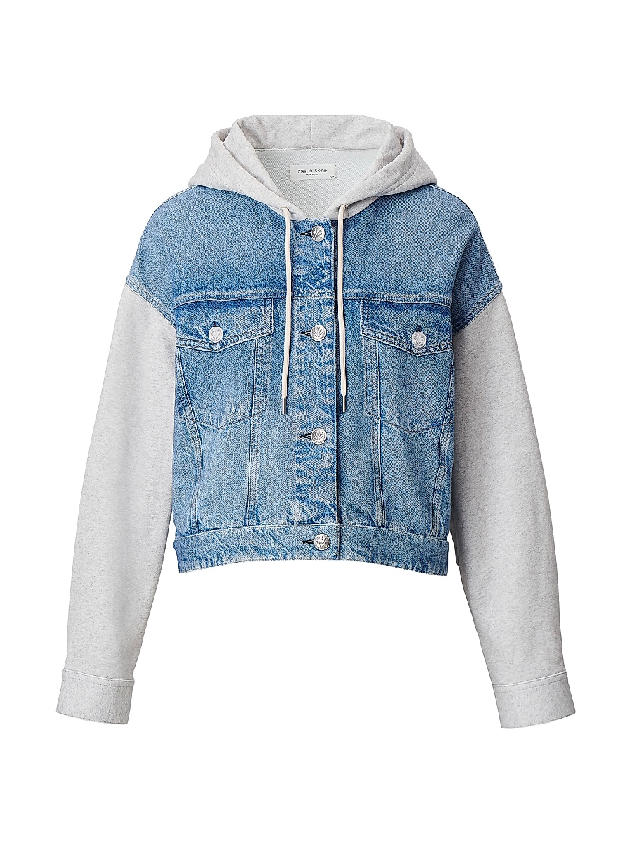 Women's rb Miramar Terry Combo Hooded Trucker Jacket - Sport Combo
