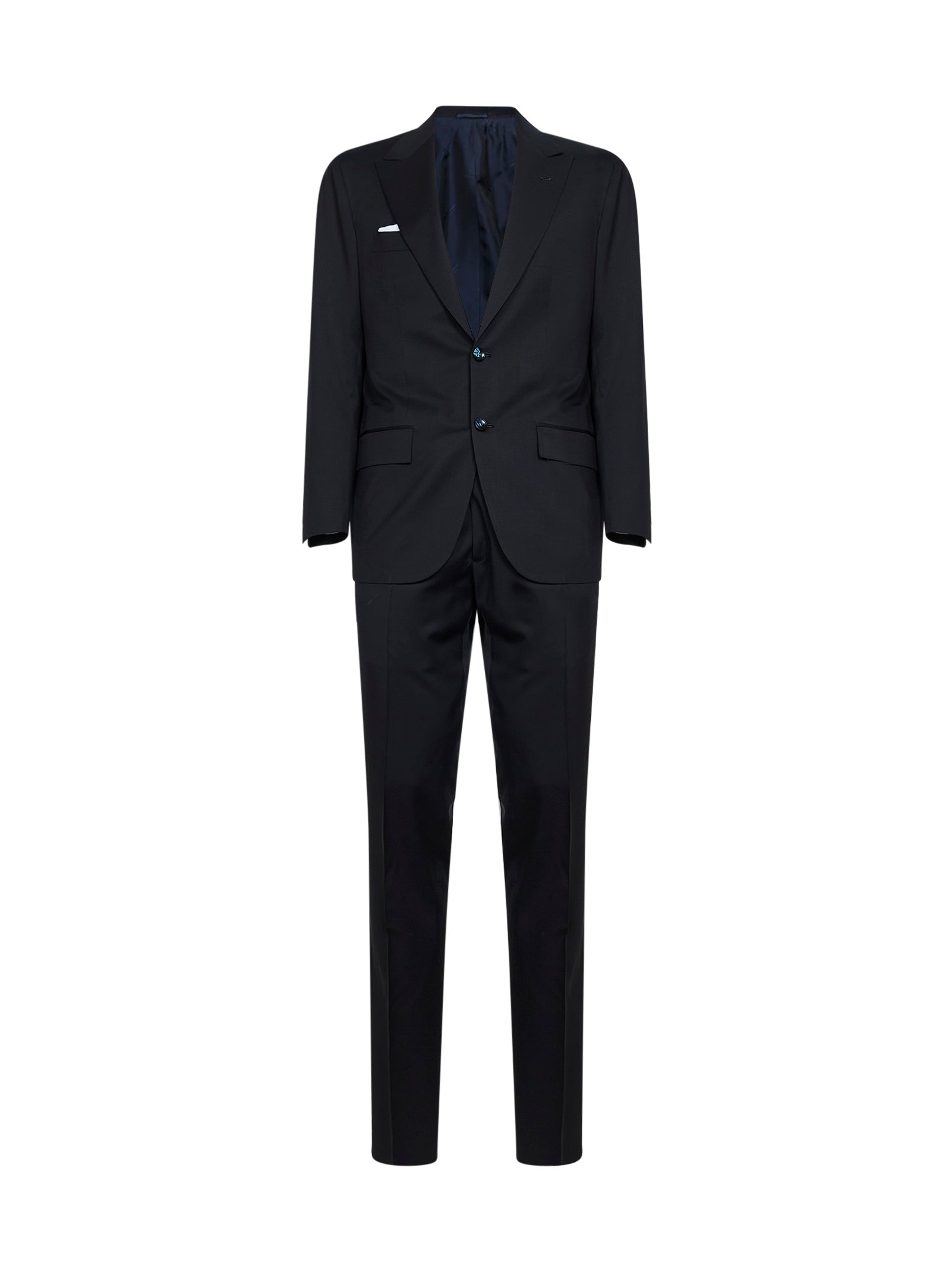 Virgin Wool Suit — Navy
