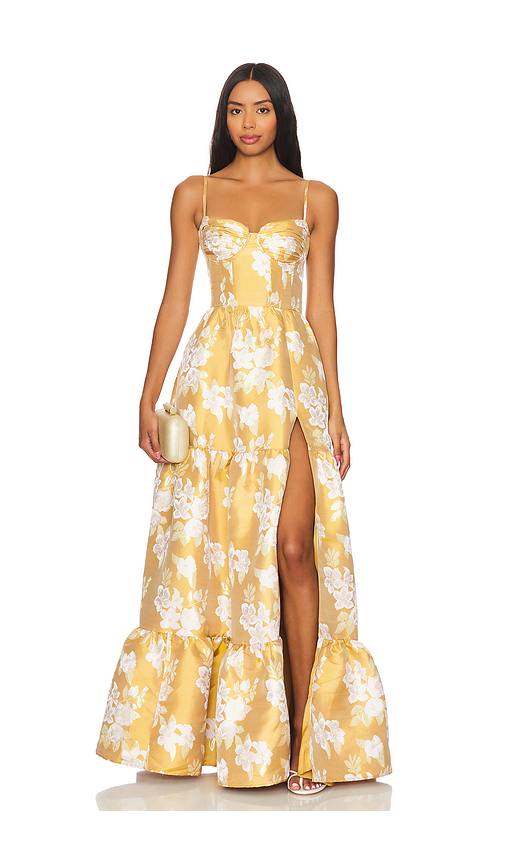 V. Chapman ROBE DE SOIRÉE LUCETTA en Metallic Gold. 10. Also en