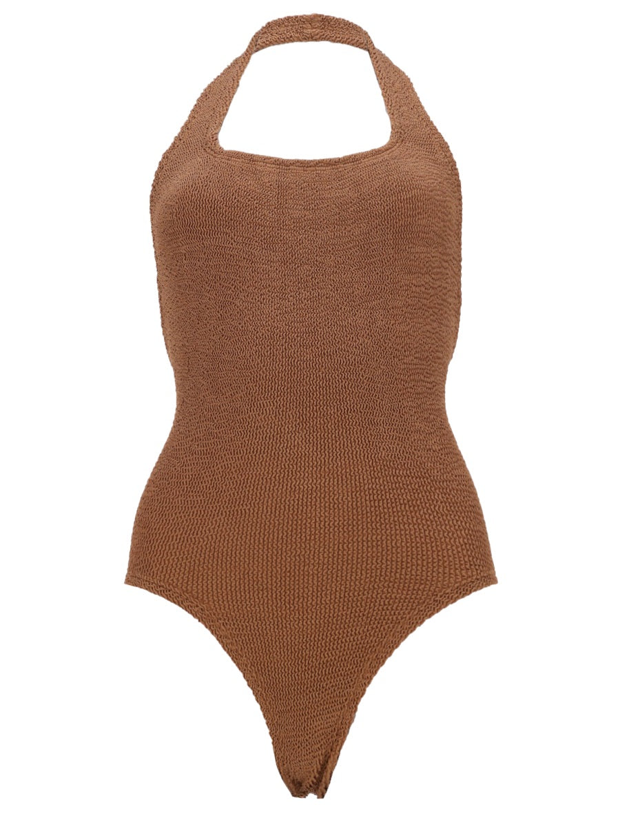 Sandy Swim Brown Knitted Halter Swimsuit