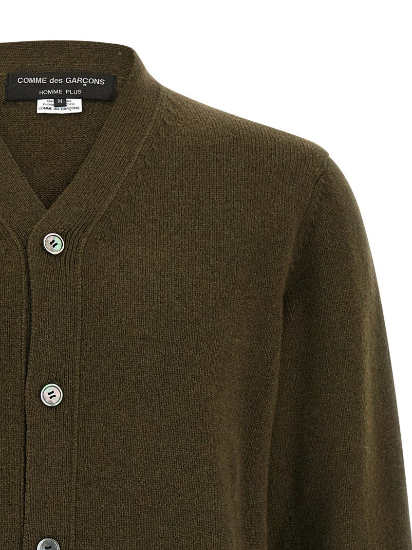 Green V-Neck Patchwork Cardigan