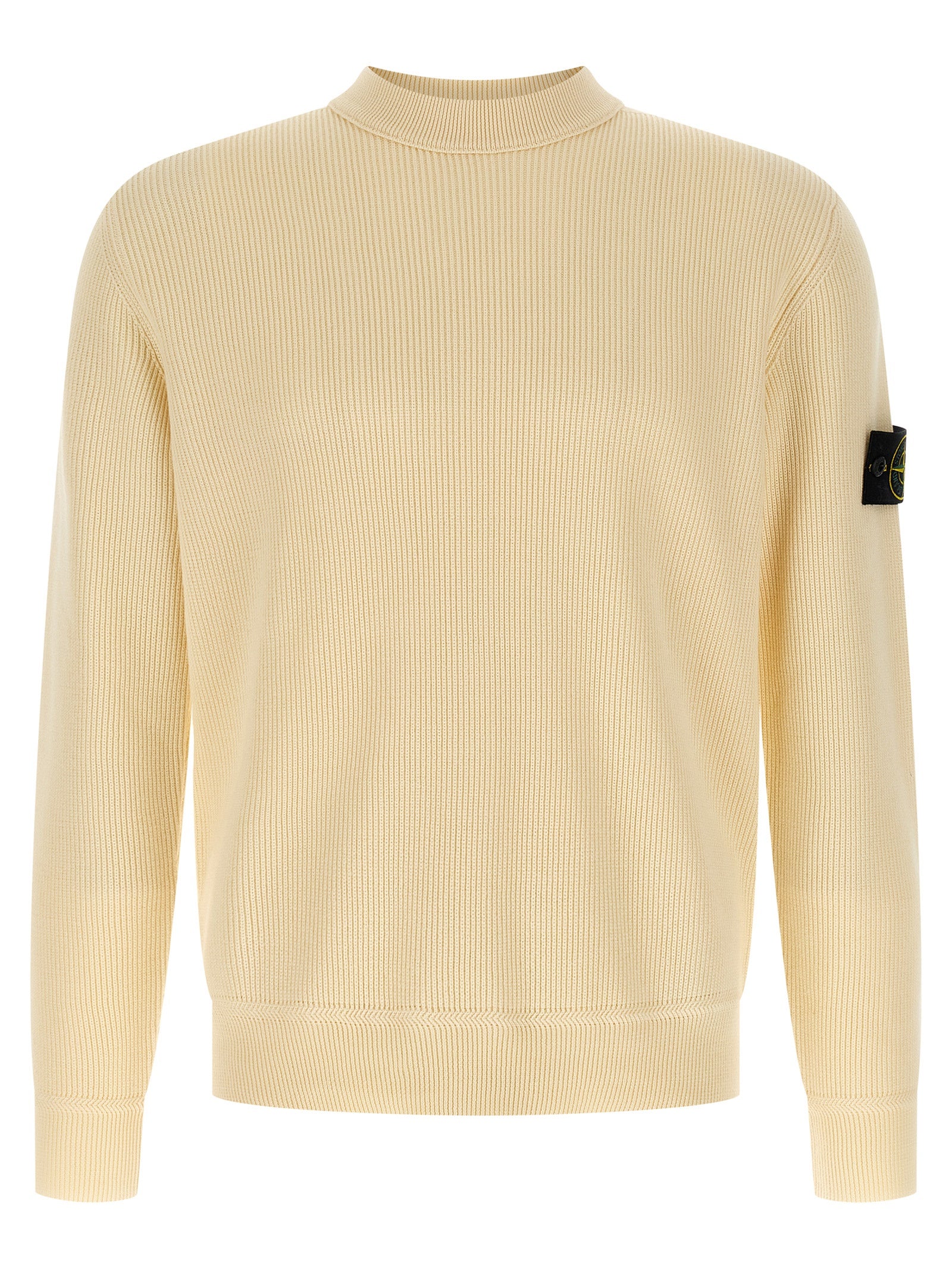 Ribbed Cotton Sweater — Beige