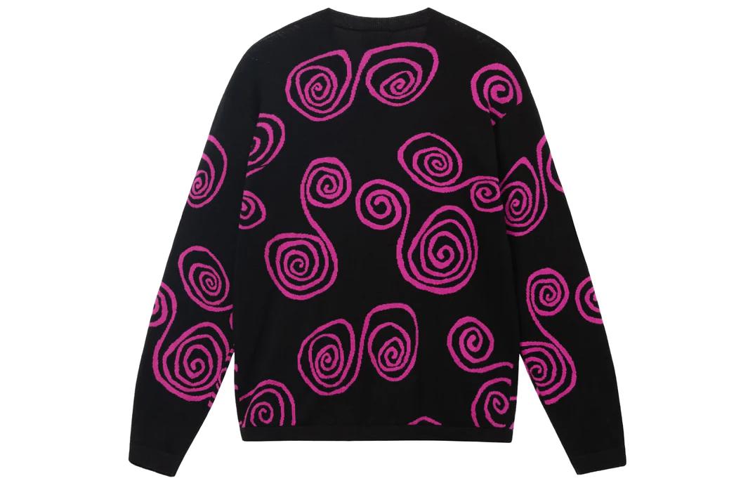 Spiral Knit Sweater 'Black Purple'