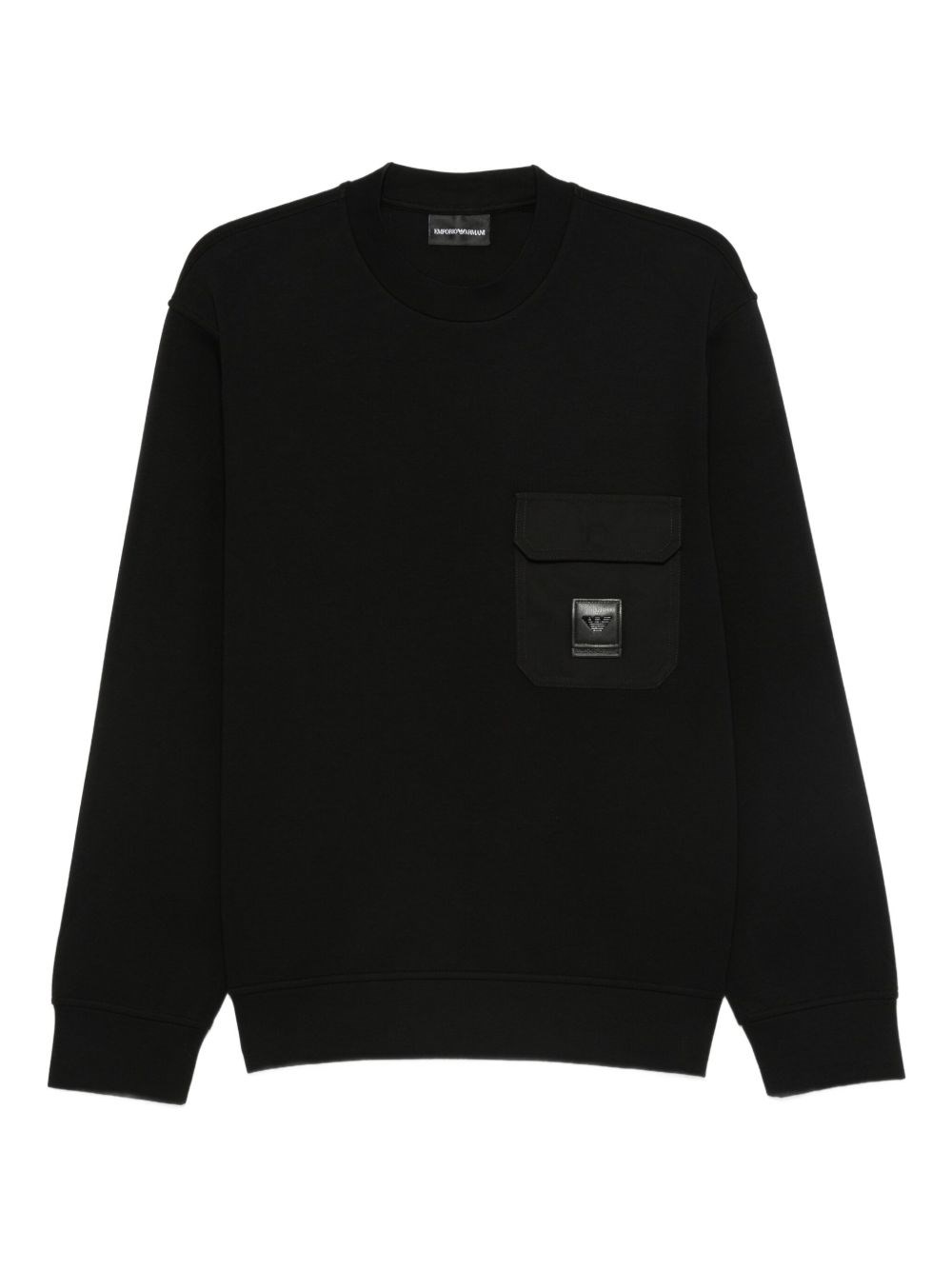 Black Stretch Cotton Blend Sweater