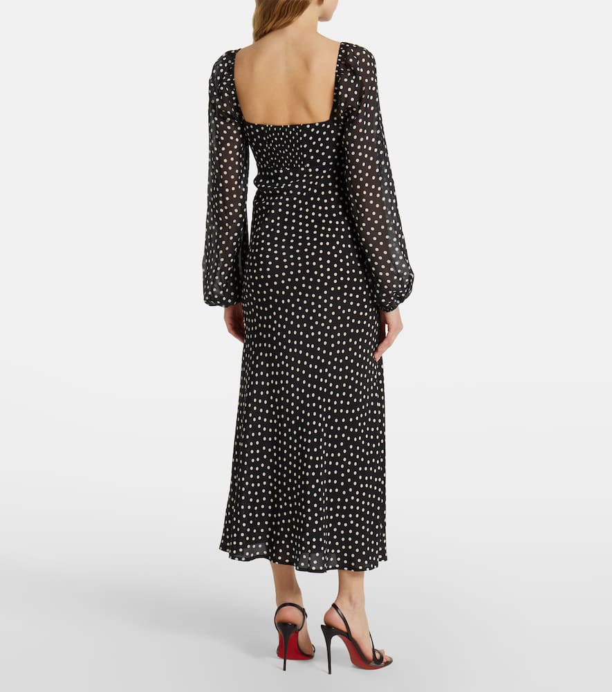 Ivy polka-dot silk maxi dress