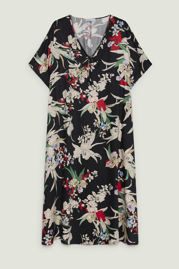 Black woman printed dress
