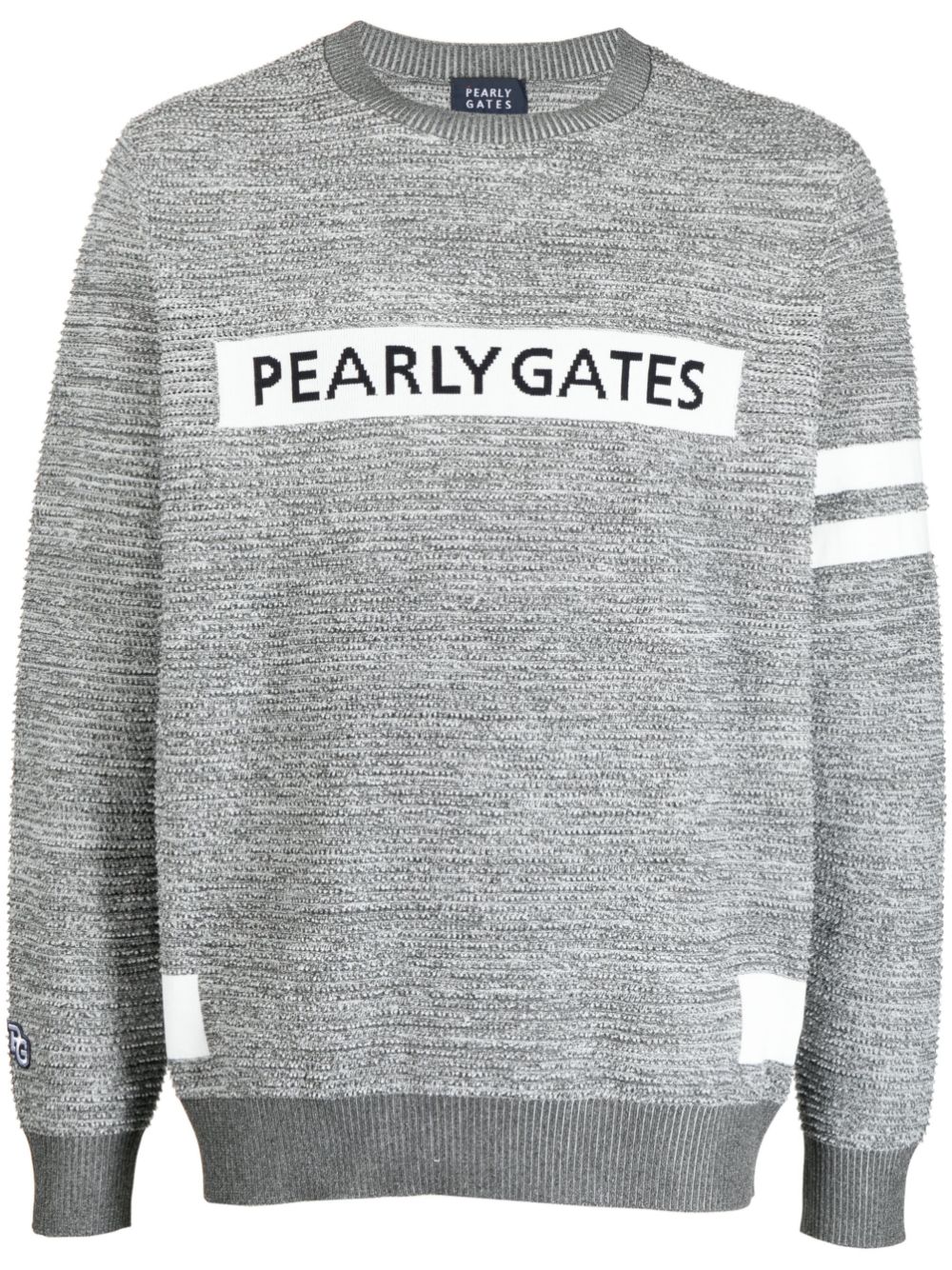 Intarsia-knit logo jumper - Grey