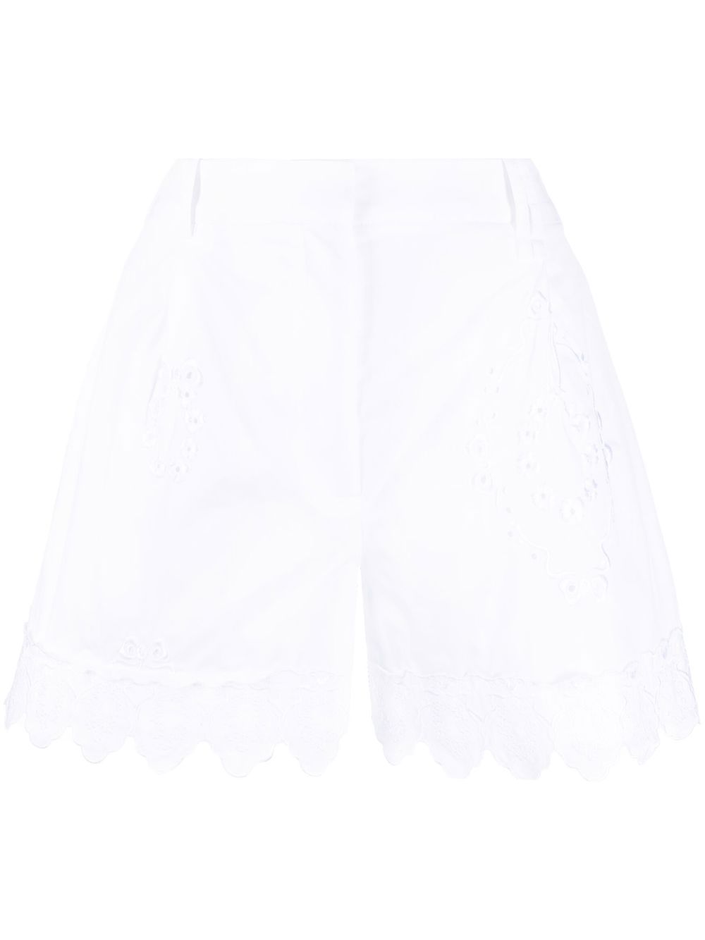 Broderie-anglaise cotton shorts - White