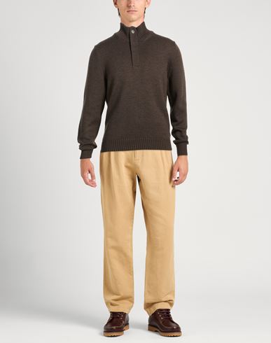 Man Turtleneck Dark brown Size 38 Virgin Wool