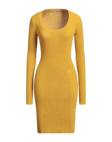 Woman Midi dress Marigold Size L Wool, Polyamide, Elastane