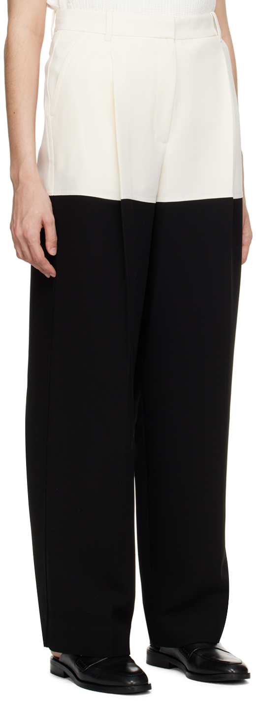 Off-white and black color block slacks