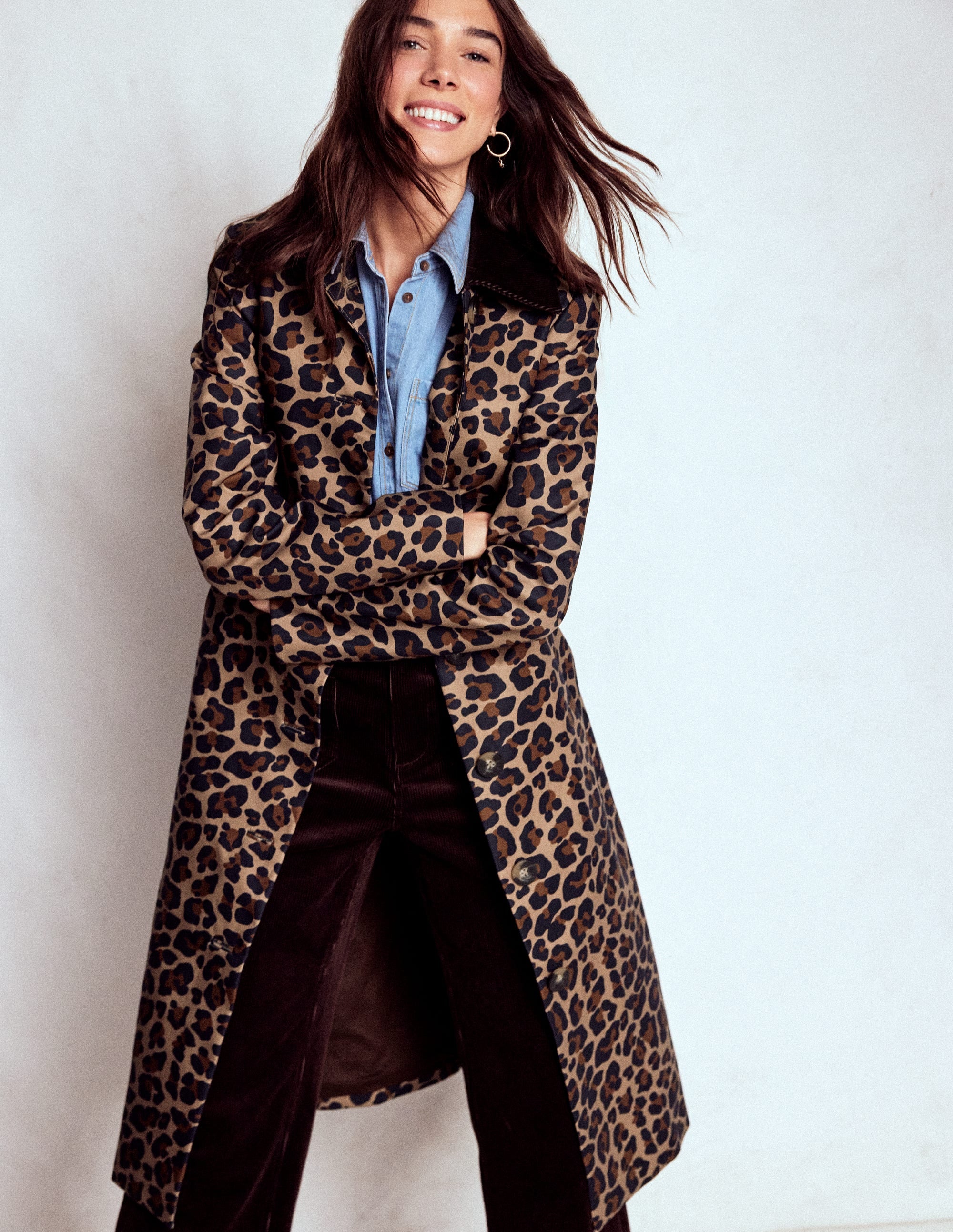 Lancaster Belted Mac Leopard