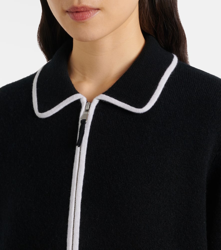 Wool and cashmere zip-up sweater