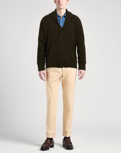 Man Cardigan Dark green Size 40 Merino Wool