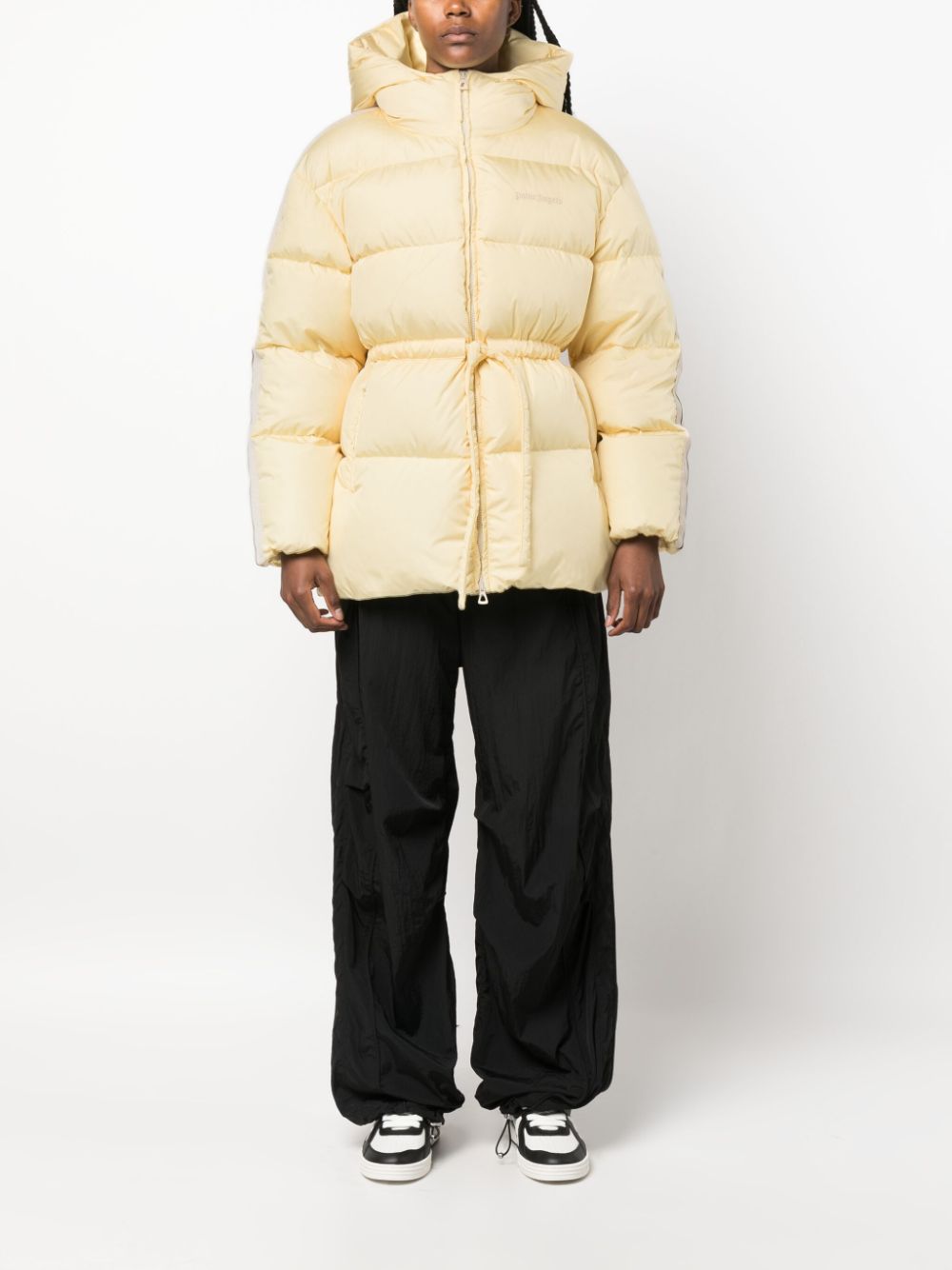 Side-stripe puffer jacket - Yellow