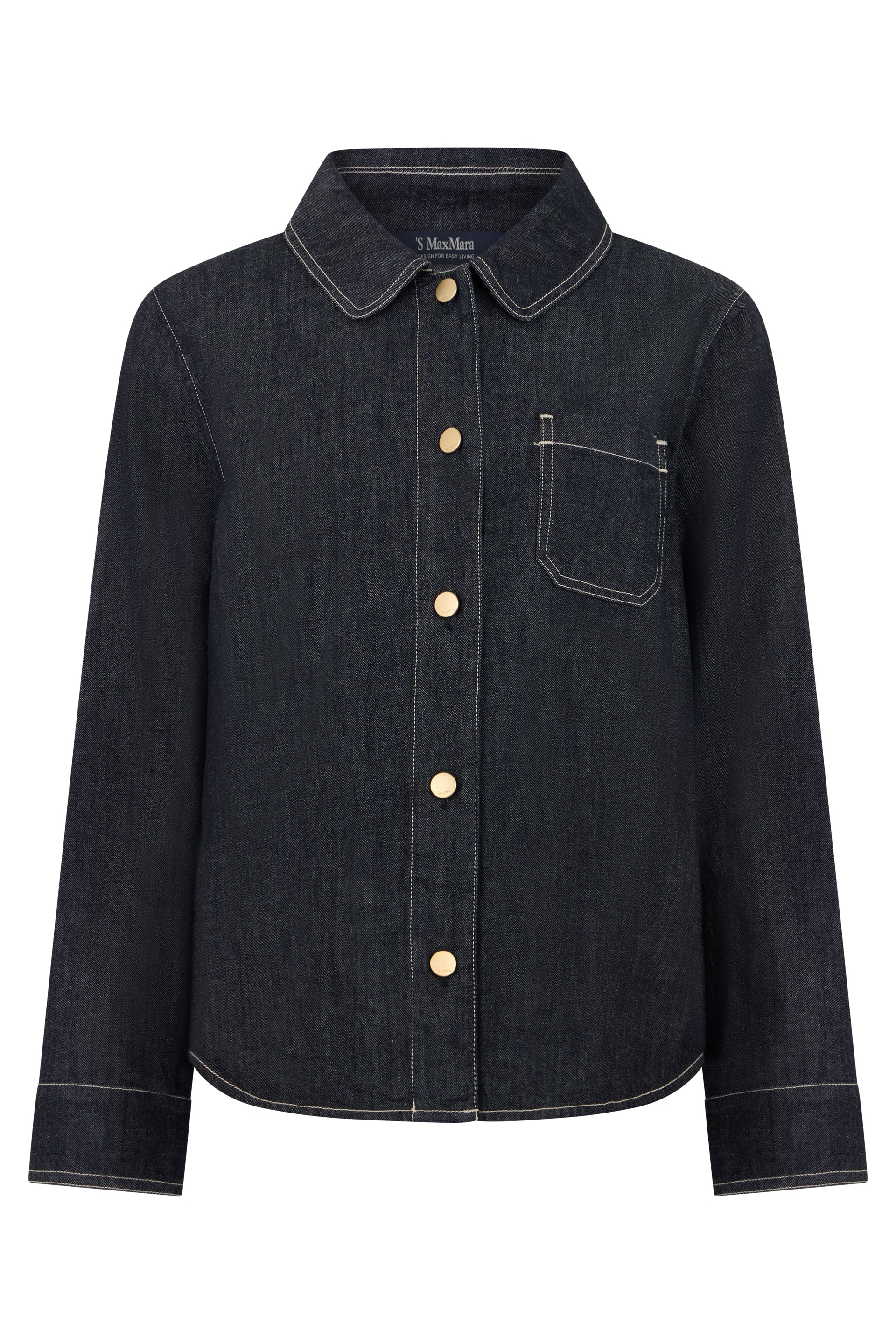 Classic Denim Shirt with Button-Front & Chest Pocket