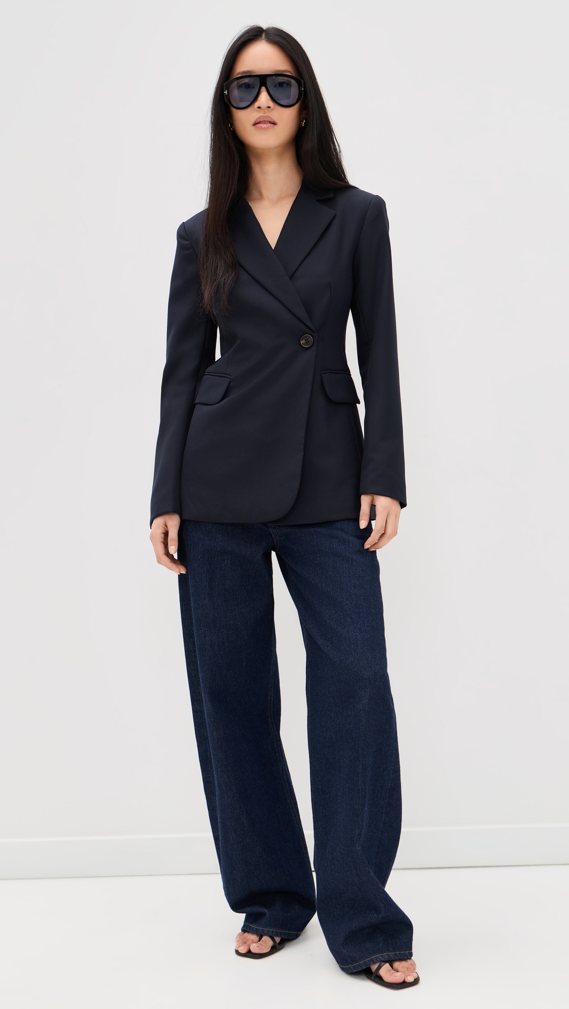 The Mecah Wrap Blazer Navy