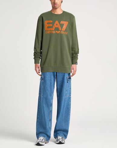 Man Sweatshirt Military green Size 3XL Cotton