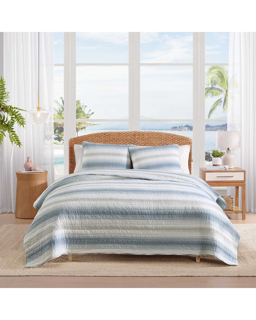 Prima Island Stripe Cotton Percale Quilt Set